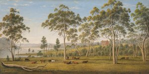 Casa del signor Robinson sul Derwent, Terra di Van Diemen da John Glover
